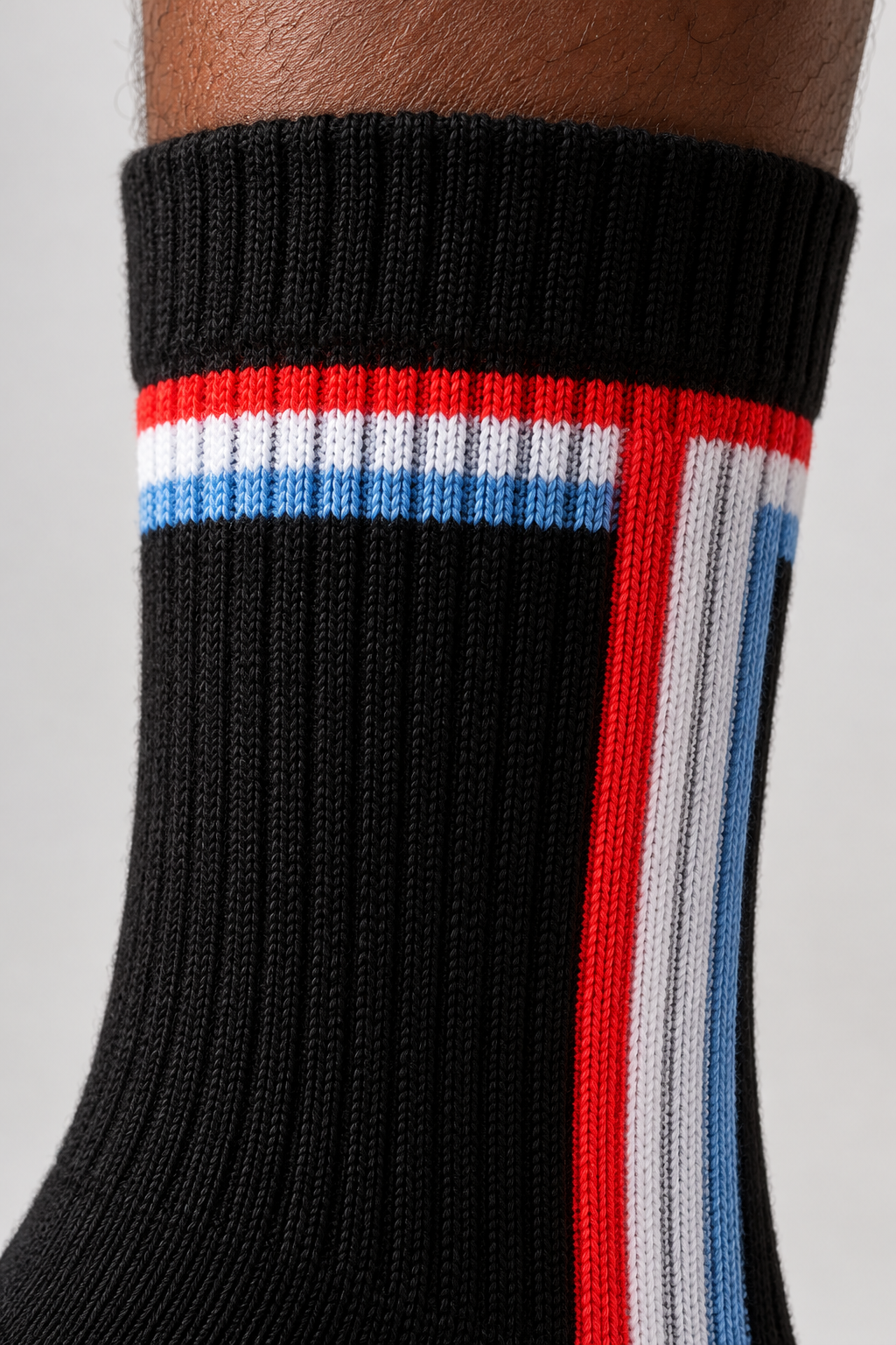 STRIPED PADEL UNISEX SOCKET SOCKS BLACK