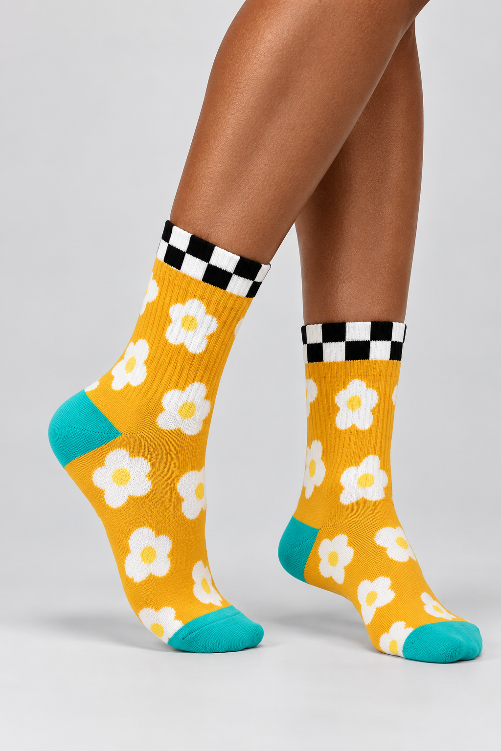 2PCK CHECKERED UNISEX BOXED SOCKET SOCKS MIX