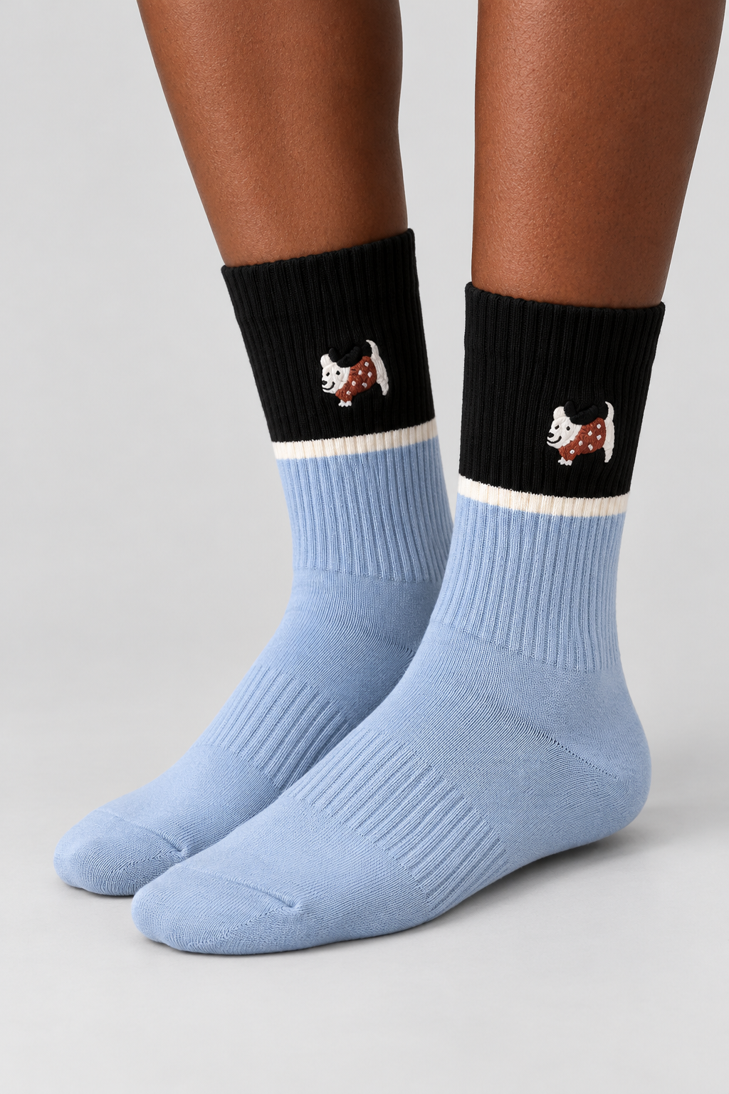 2PCK DOG UNISEX SOCKS BLUE MIX