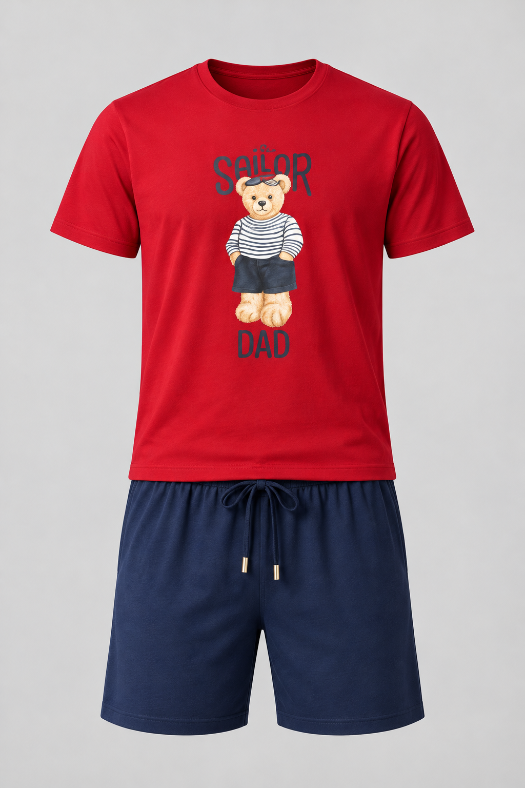 SAILOR TEDDY MEN'S SHORTS SET RED