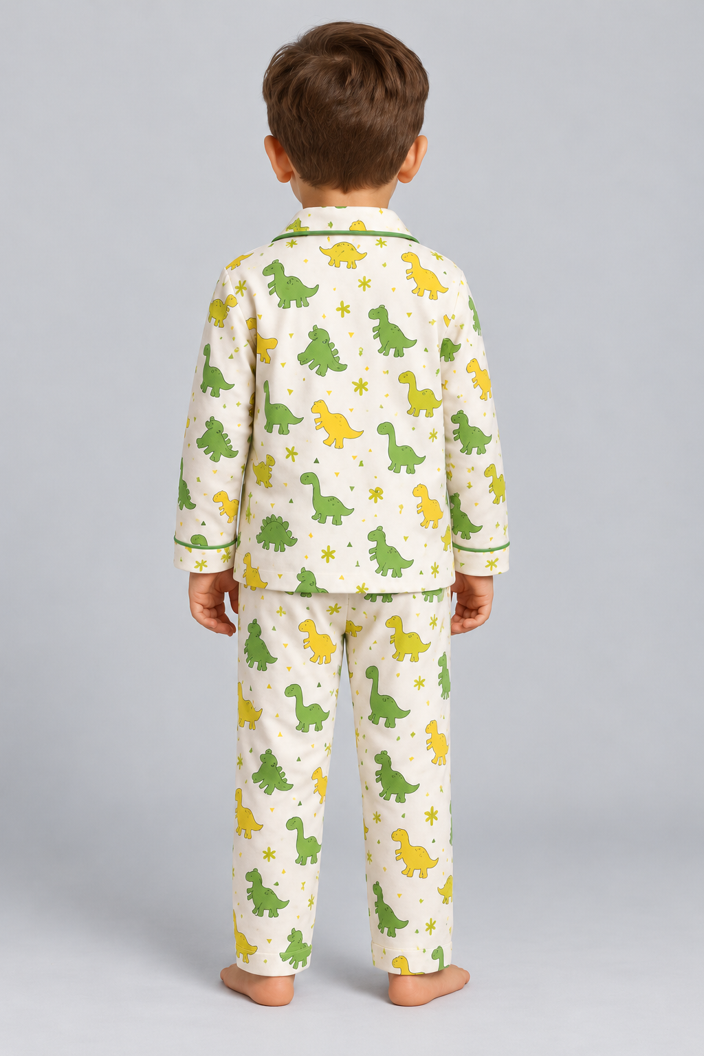 BOYS' BOXED DINOSAUR PYJAMA SET - ECRU