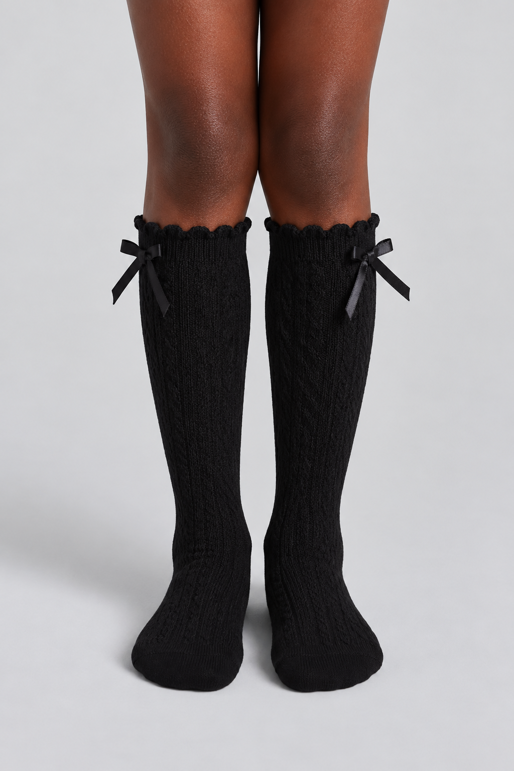 CHILDREN'S KNEE SOCKS WITH BOW ACCESSORIES BLACK