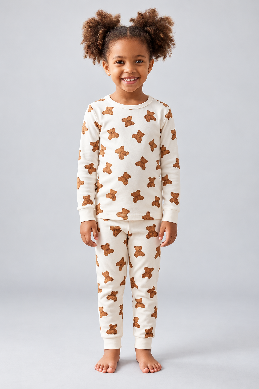 KIDS' BOXED TEDDY PYJAMA SET - ECRU