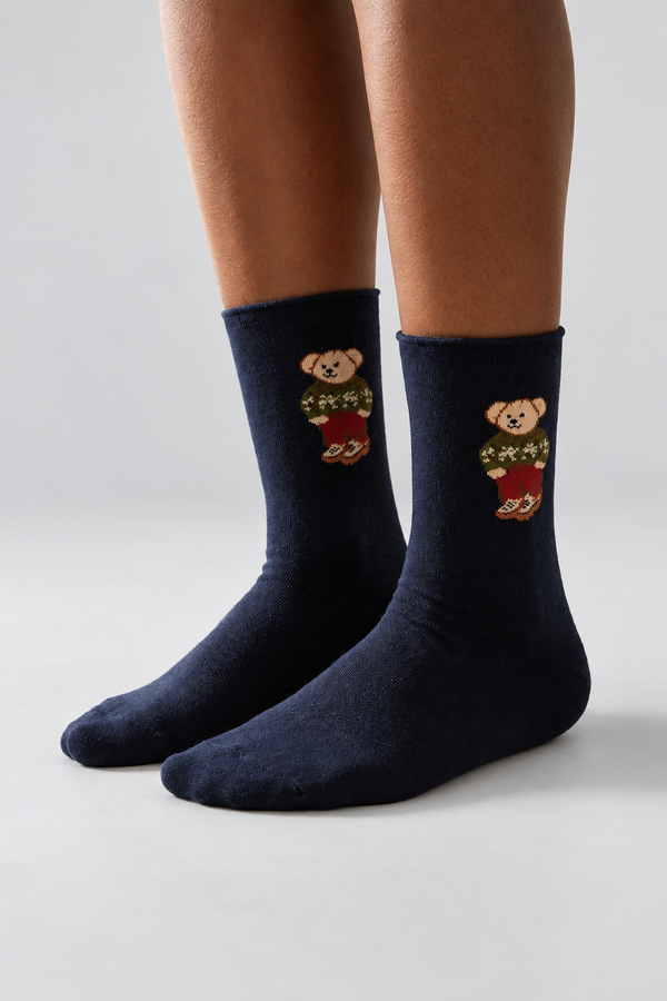 TEDDY WITHOUT ELASTIC MODAL WOMEN SOCKS DARK NAVY
