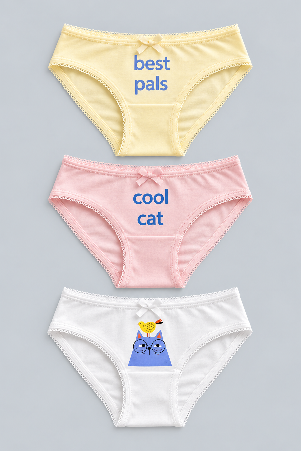 3PCK CAT GIRL BOXED SLIP PINK