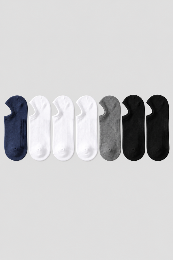 SNEAKERS 7 PCK. UNISEX STEP SOCKS WHITE-BLACK-NAYV-ANTRACITE