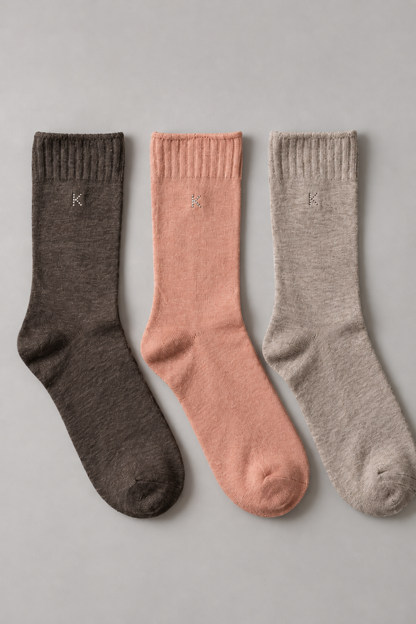 3PCK MELISSA MODAL WOMEN SOCKS ANTRACITE-ROSE PINK-GREY MEL.