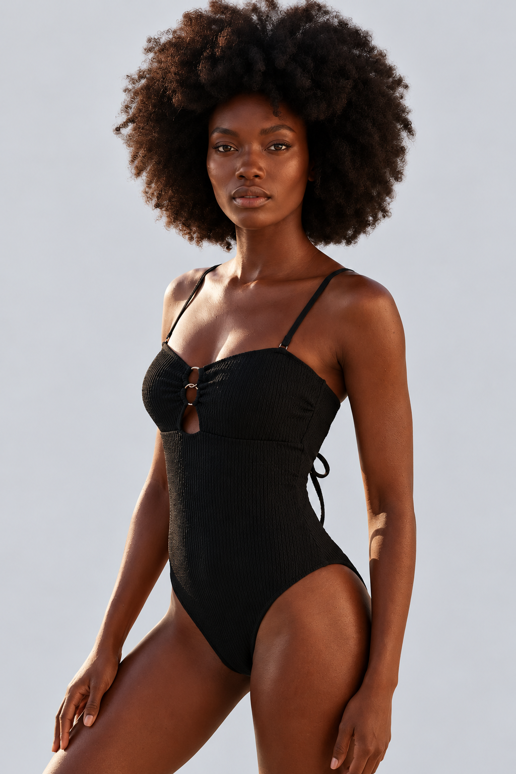 SILVERLINE CROSS STRAP WOMEN'S SWIMSUIT BLACK