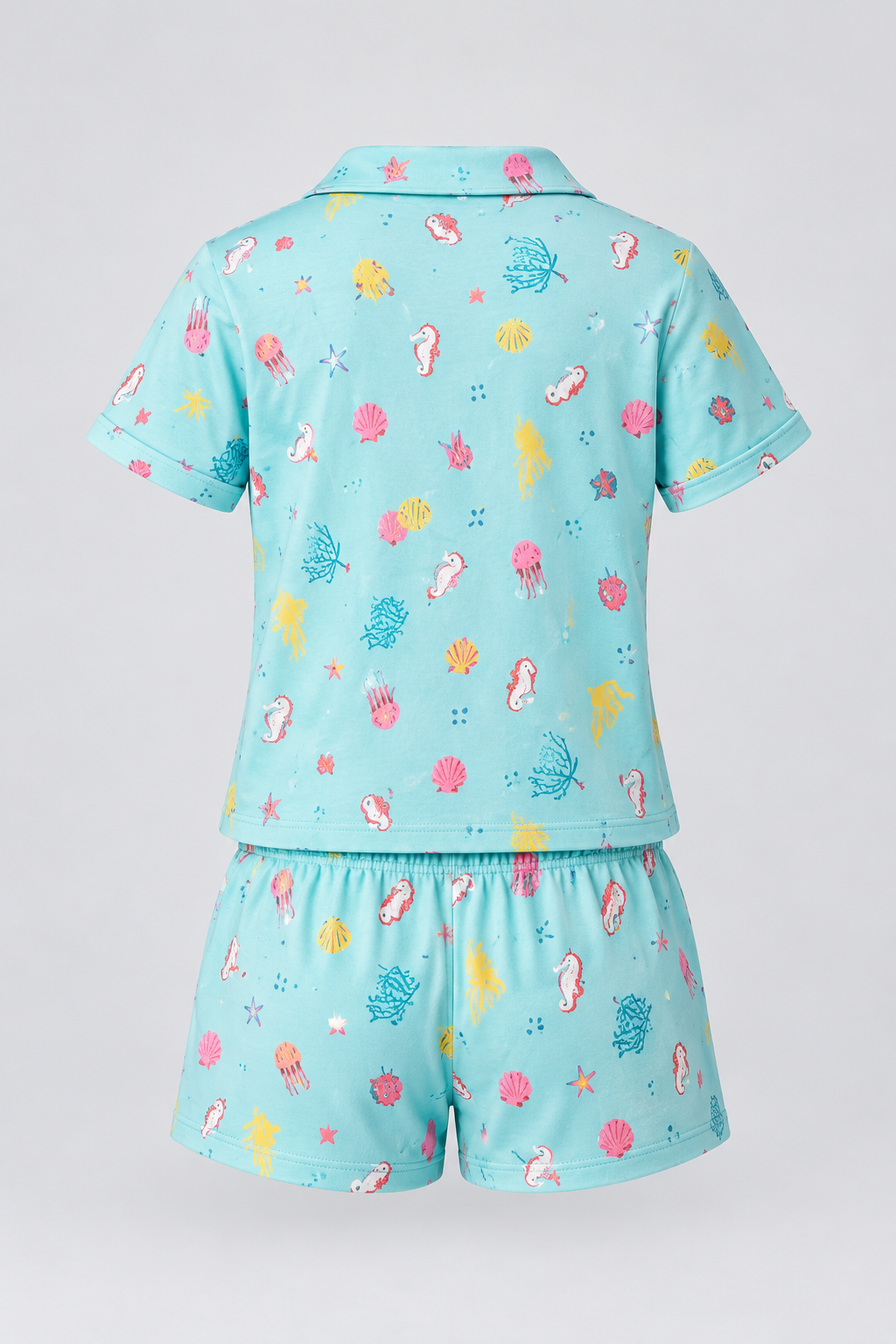 SEA LA VIE BUTTONED GIRL'S SHORTS SET BLUE