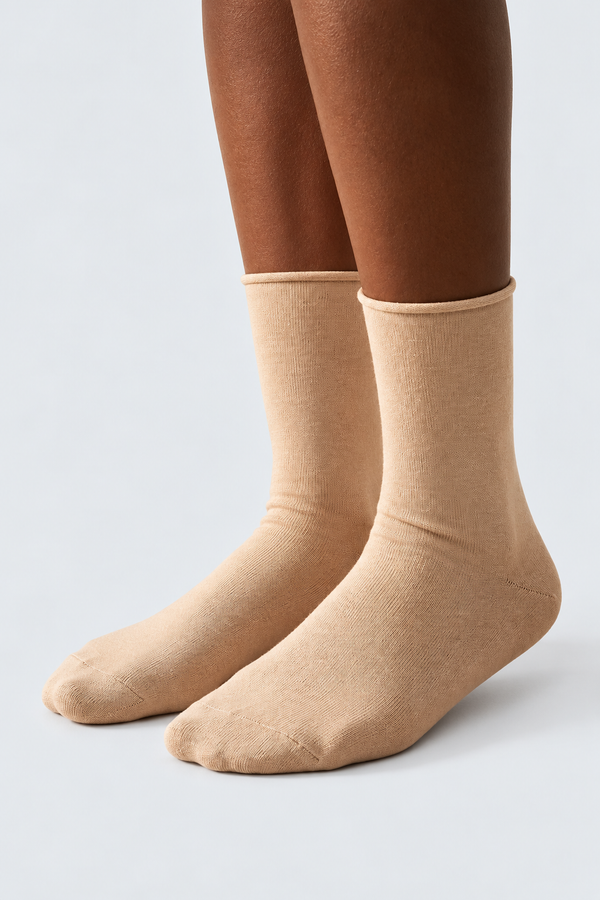ELASTIC MODAL WOMEN SOCKS LATTE