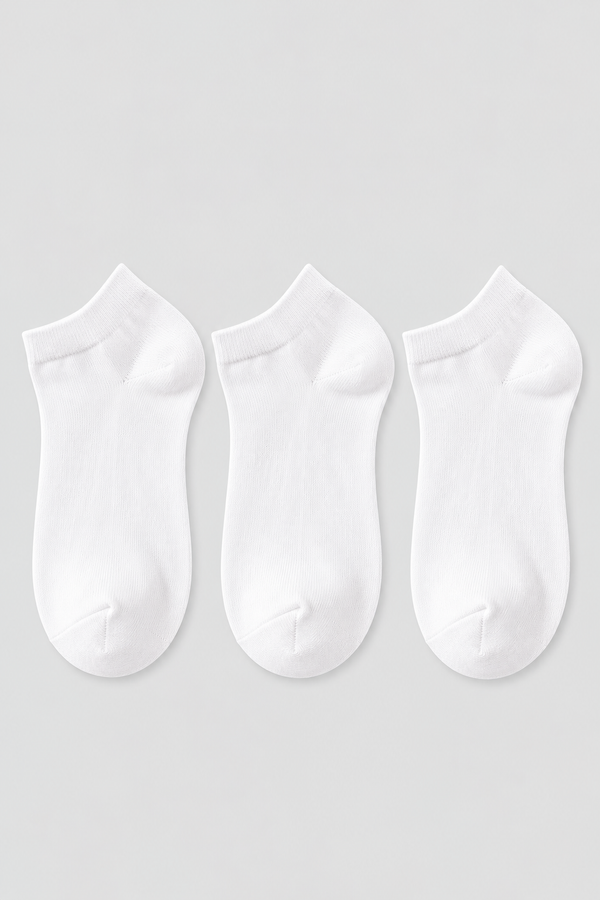 3PCK SUPER BAMBOO KIDS  STEP SOCKS WHITE