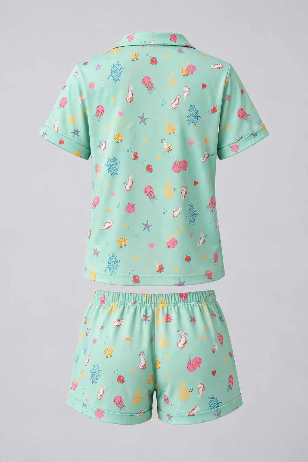 SEA LA VIE BUTTONED WOMEN'S SHORTS SET BLUE