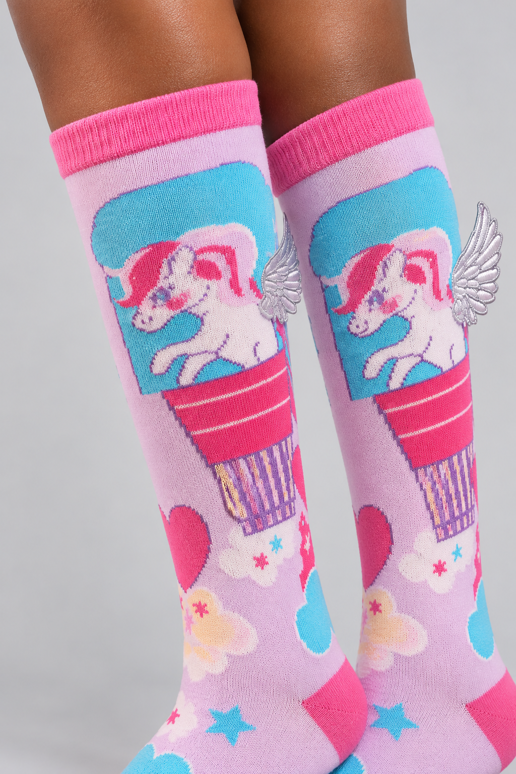 UNICORN GIRLS KNEE HIGH SOCKS MIX