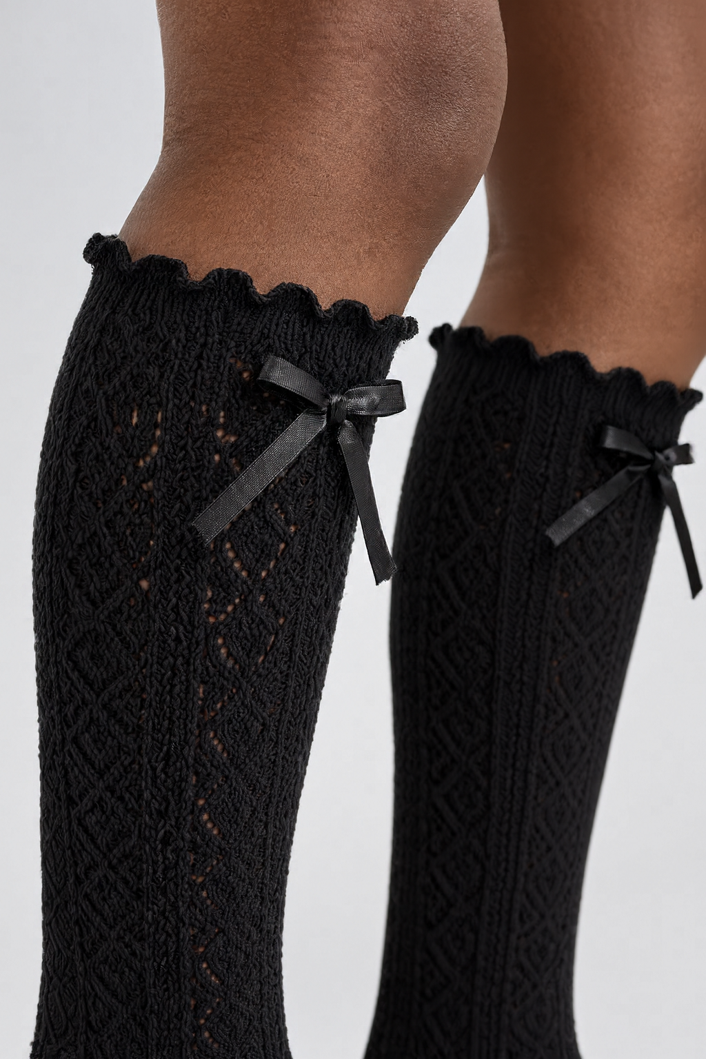 CHILDREN'S KNEE SOCKS WITH BOW ACCESSORIES BLACK