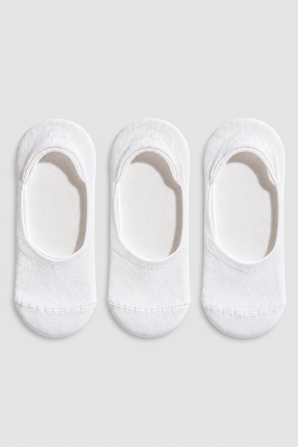 3PCK WOMEN BASIC INVISIBLE SOCKS WHITE