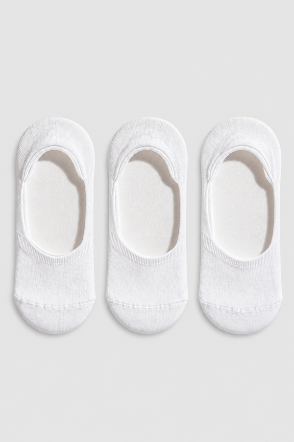 3PCK WOMEN BASIC INVISIBLE SOCKS WHITE