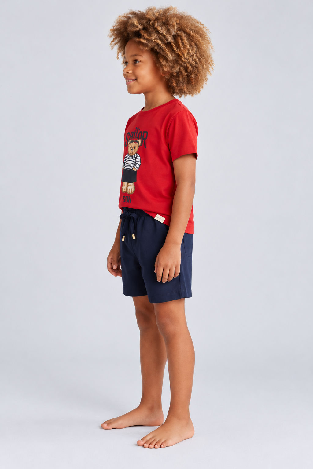 SAILOR TEDDY BOYS’ SHORTS SET RED