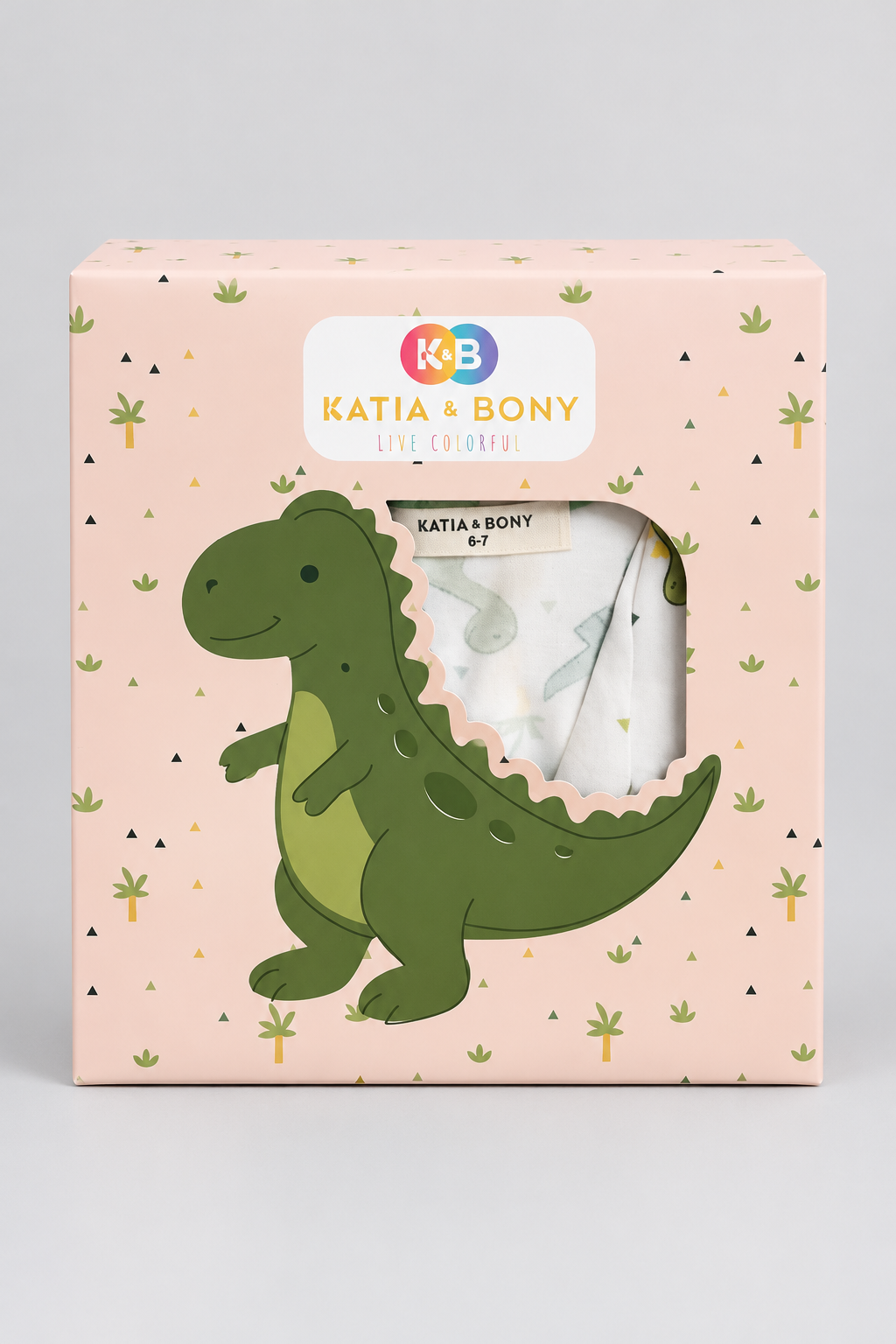 BOYS' BOXED DINOSAUR PYJAMA SET - ECRU