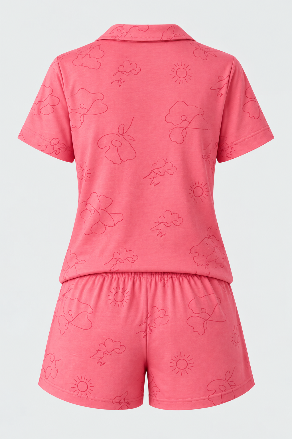 FLORAL OUTBURST WOMEN'S SHORTS SET PINK