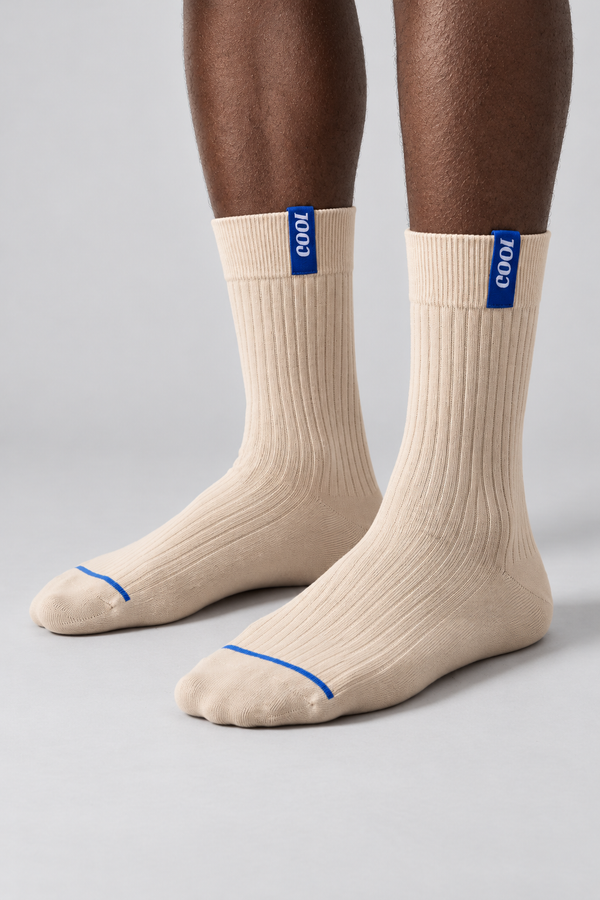 COOL LABELED MEN SOCKET SOCKS ECRU