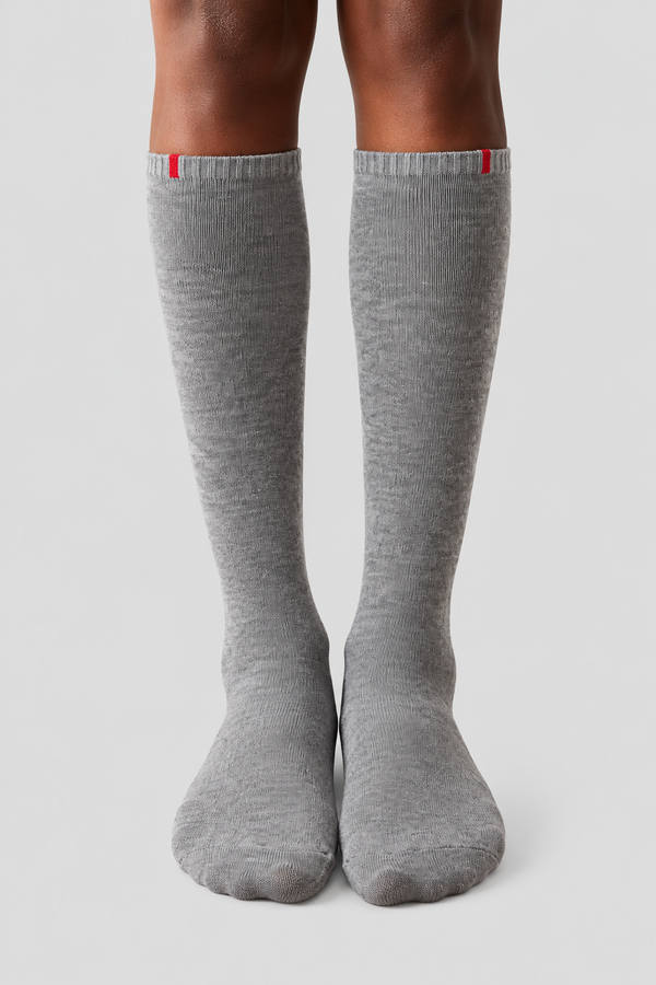 FAMILY WOMEN KNEEHIGH SOCKS GREY-MELANGE