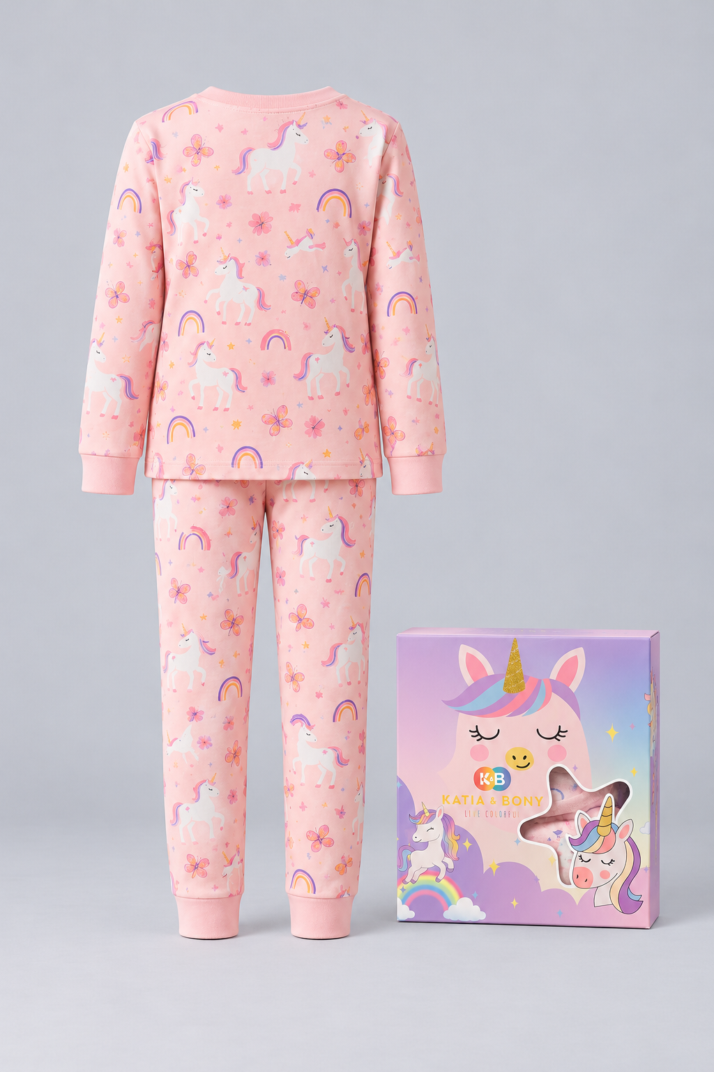 GIRLS' BOXED UNICORN PYJAMA SET - PINK