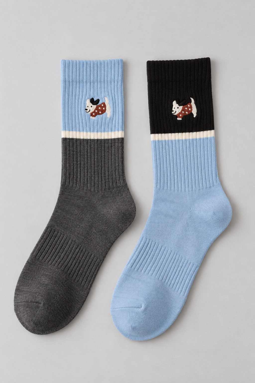 2PCK DOG UNISEX SOCKS BLUE MIX