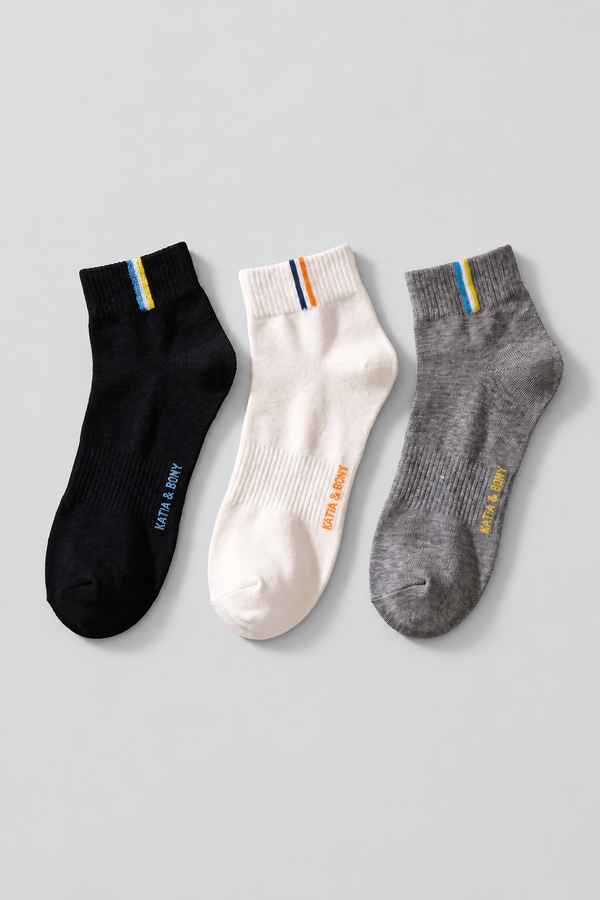 3PCK 2019-2885 GOLF UNISEX STEP SOCKS BLACK/WHITE/GREY