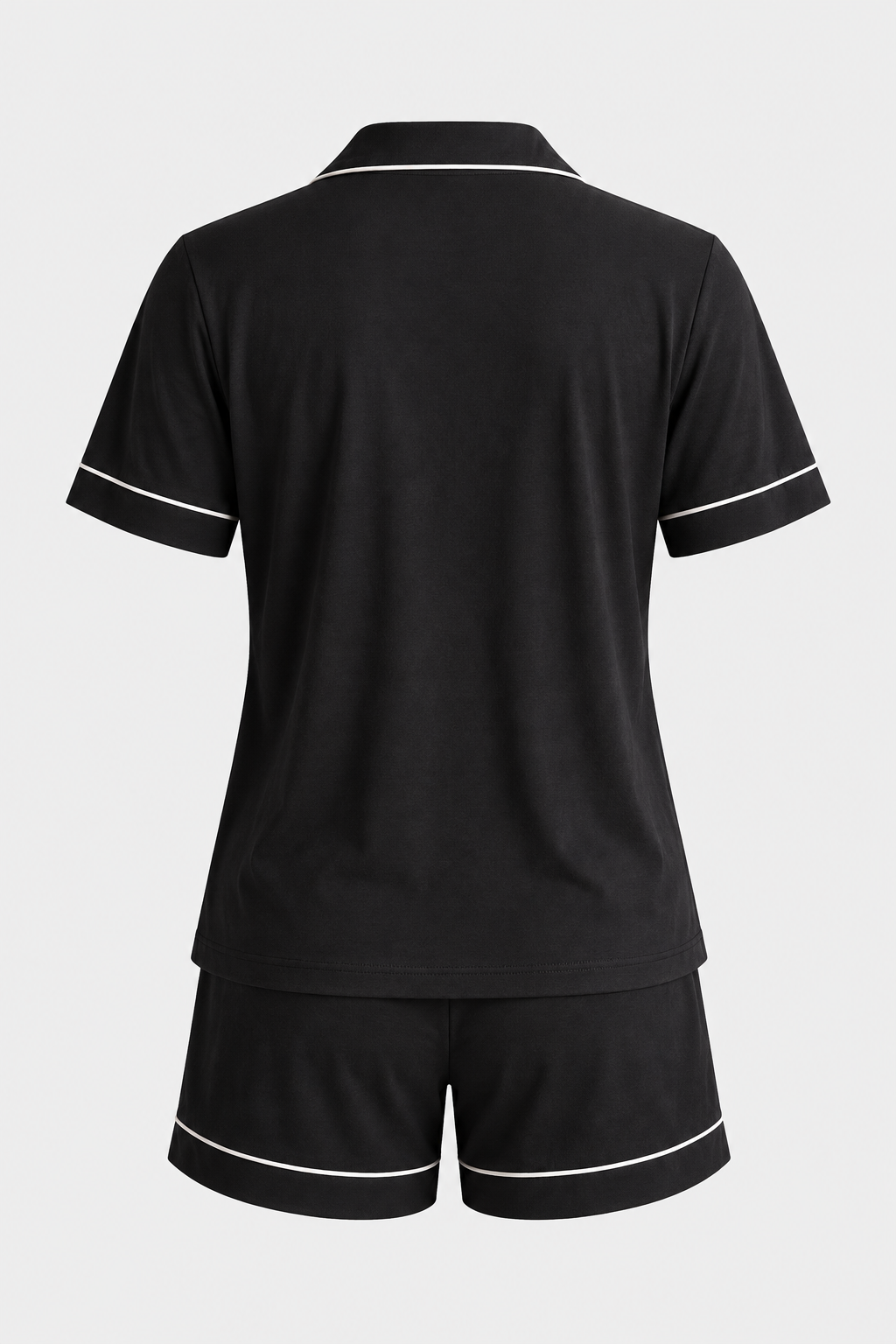 LUXURY WOMEN'S BUTTONED SHORTS SET BLACK