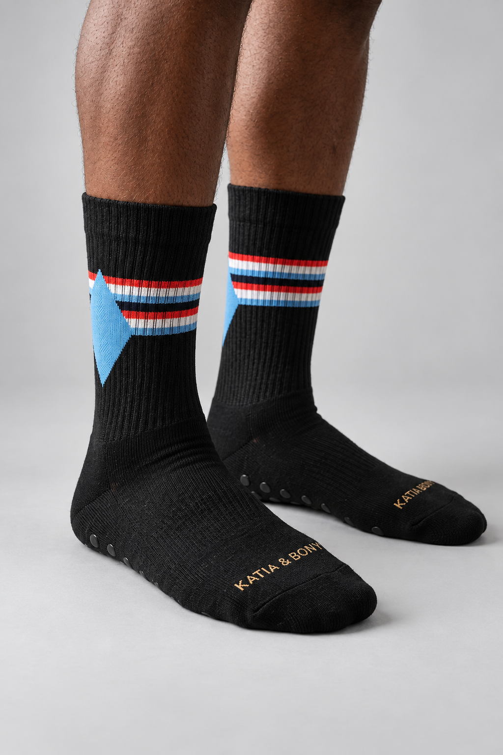 STRIPED PADEL UNISEX SOCKET SOCKS BLACK MIX