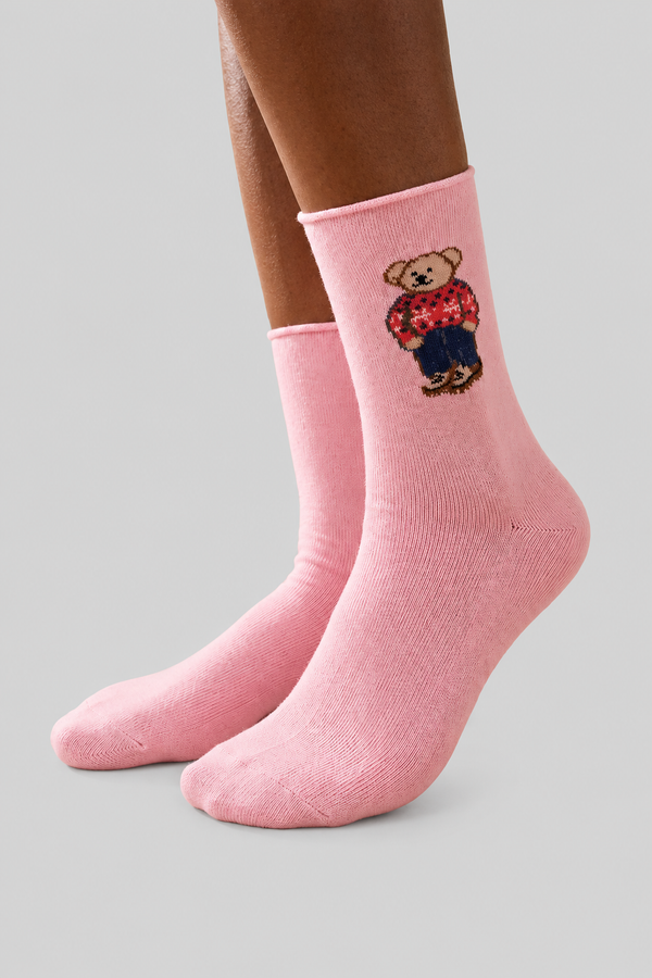 TEDDY WITHOUT ELASTIC MODAL WOMEN SOCKS LIGHT PINK