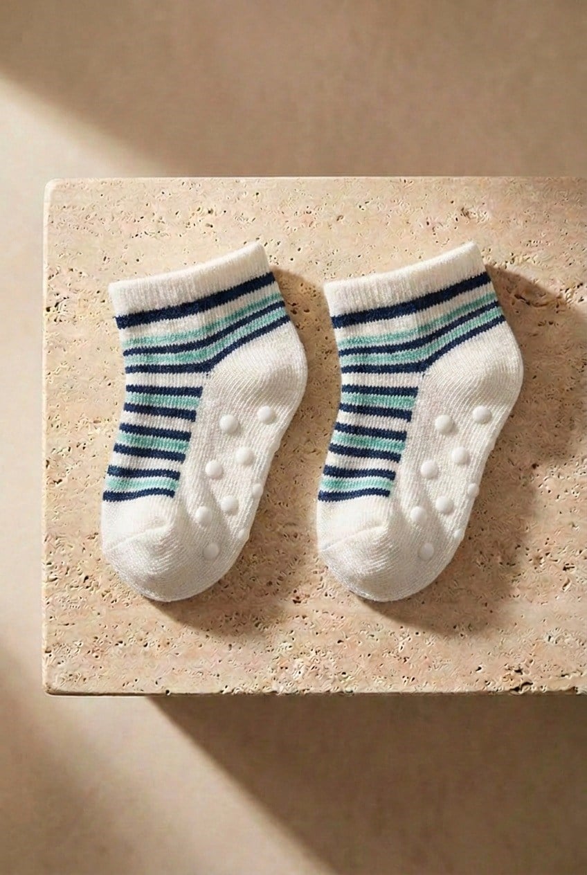 3PCK CALIFORNIA BABY STEP SOCKS ECRU MIX