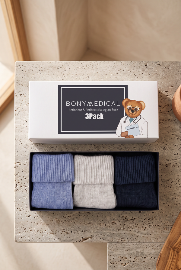 MEDICAL 3PCK BABY SOCKS BLUE MIX