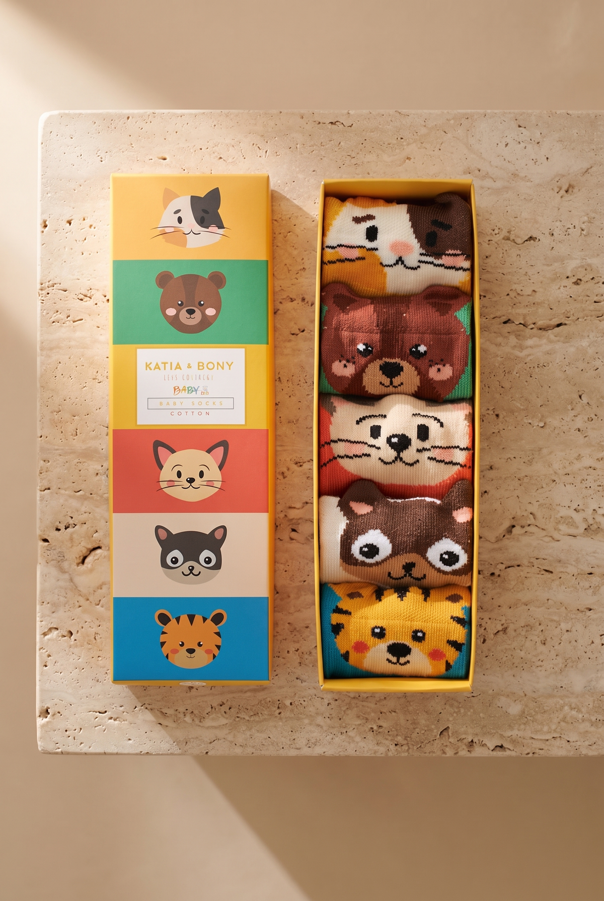 5PCK CUTE ANIMAL BOX BABY SOCKET SOCKS MIX