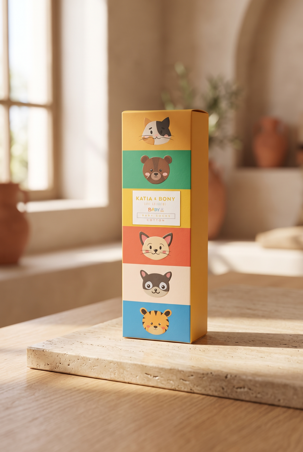 5PCK CUTE ANIMAL BOX BABY SOCKET SOCKS MIX