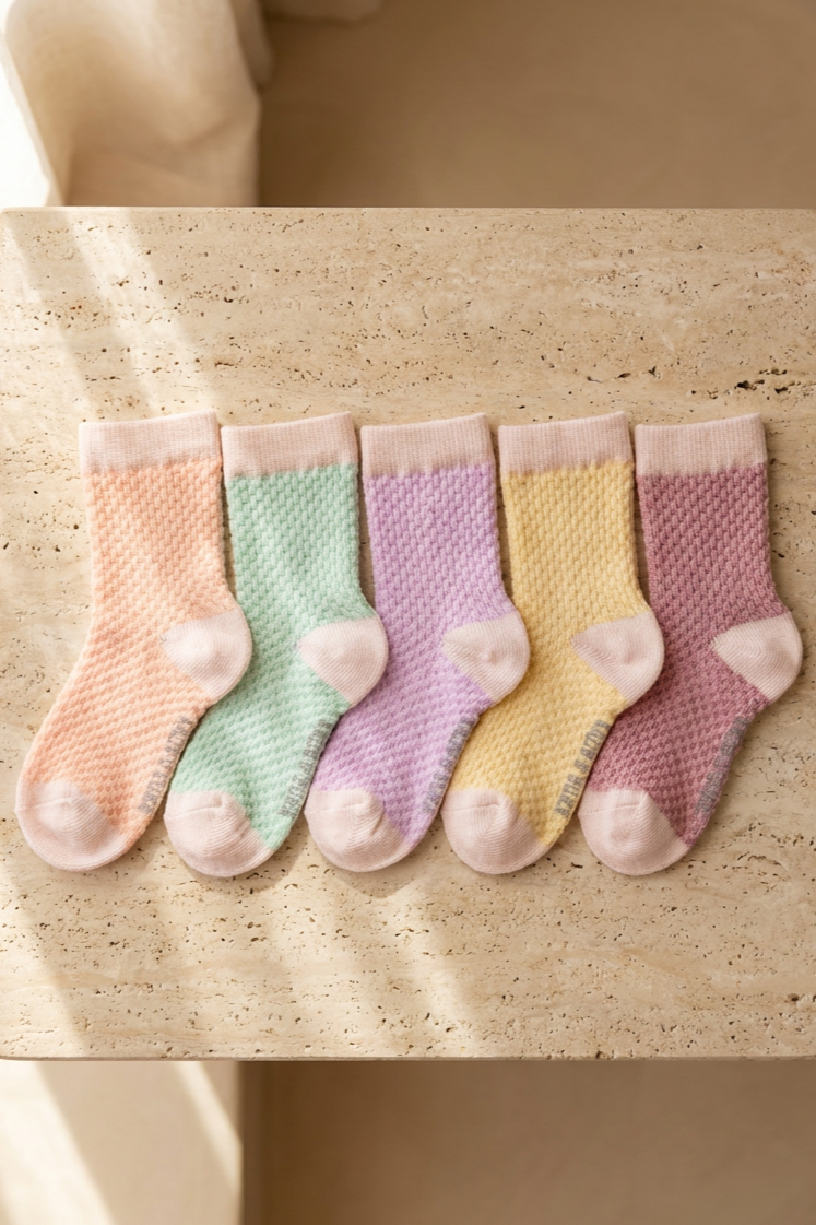 5 PCK BEBEK DESENLİ SOKET ÇORAP MIX