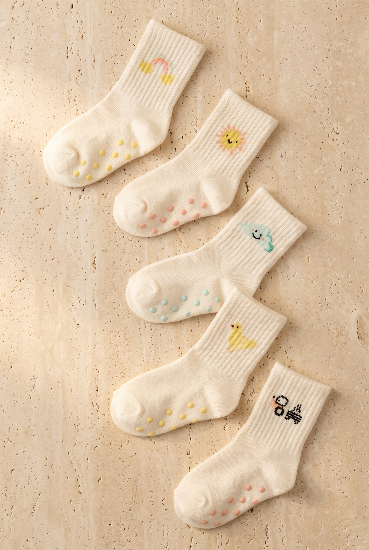 5PCK FARMWILLE BABY SOCKET SOCKS WHITE MIX