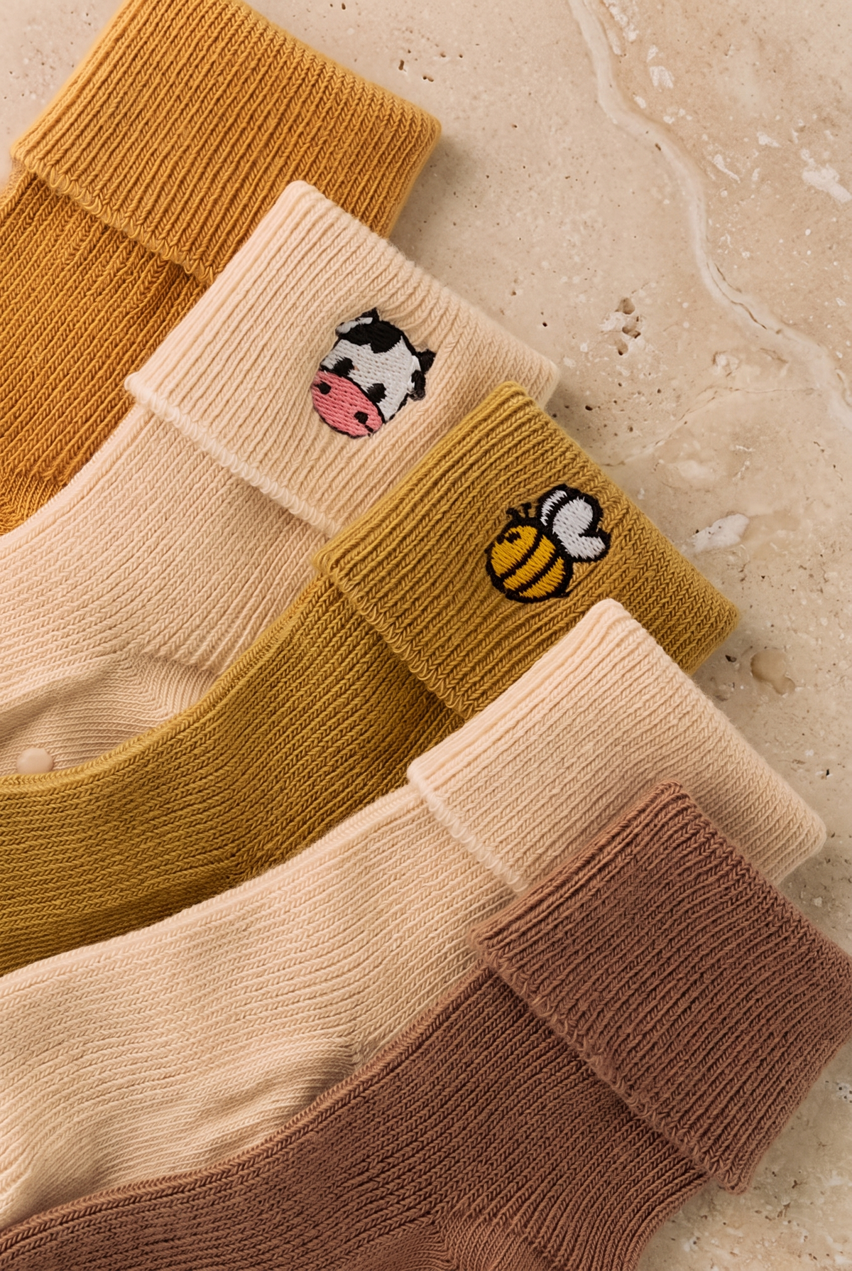 5PCK FARM BOX BABY SOCKET SOCKS BROWN MIX