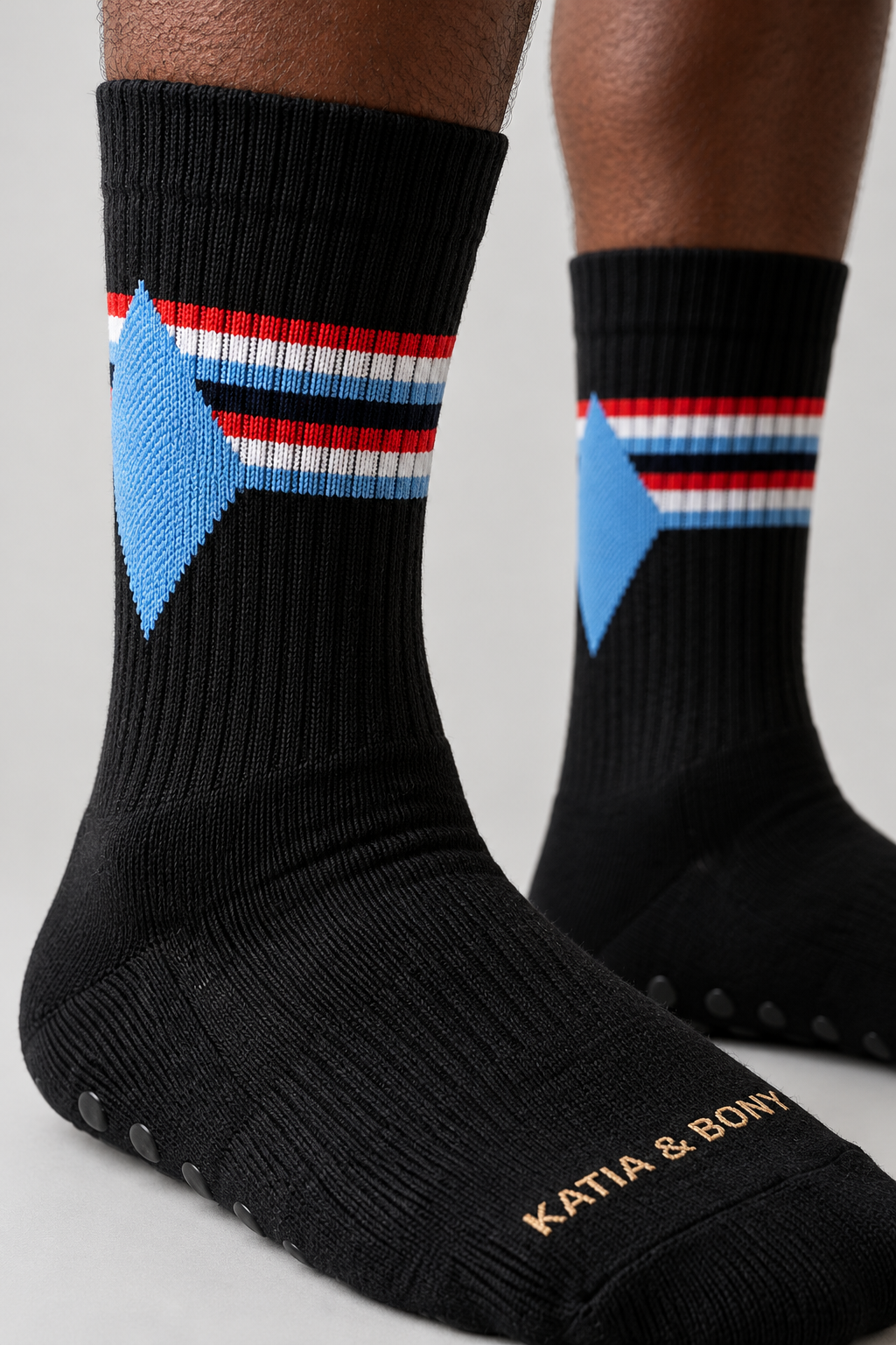 STRIPED PADEL UNISEX SOCKET SOCKS BLACK MIX