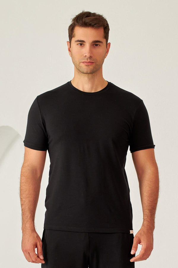 SILVER BASIC MEN PYJAMAS TOP BLACK