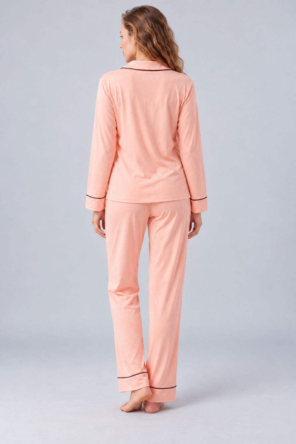 WOMEN'S BOXED TEDDY PYJAMA SET - PEACH