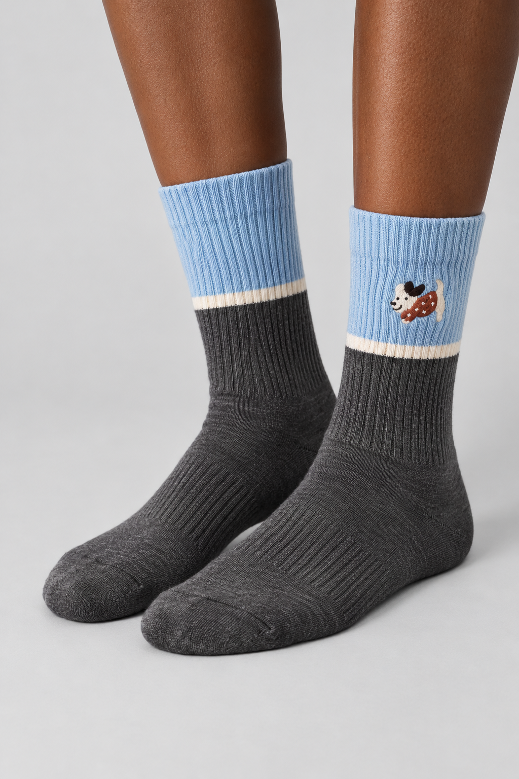 2PCK DOG UNISEX SOCKS BLUE MIX