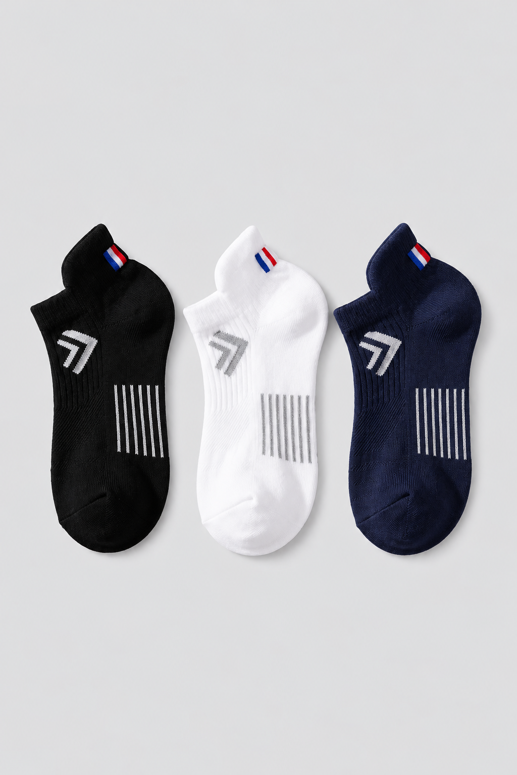 3PCK 2021-222 GOLF UNISEX STEP SOCKS BLACK/WHITE/NAVY