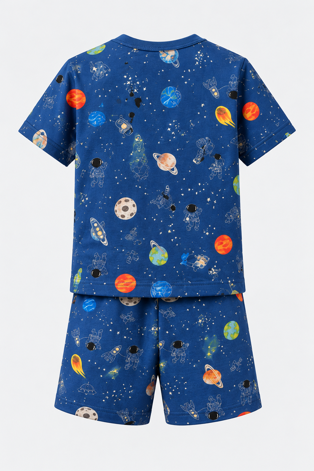 Space Pattern Packaged Boys' Shorts Set NAVY