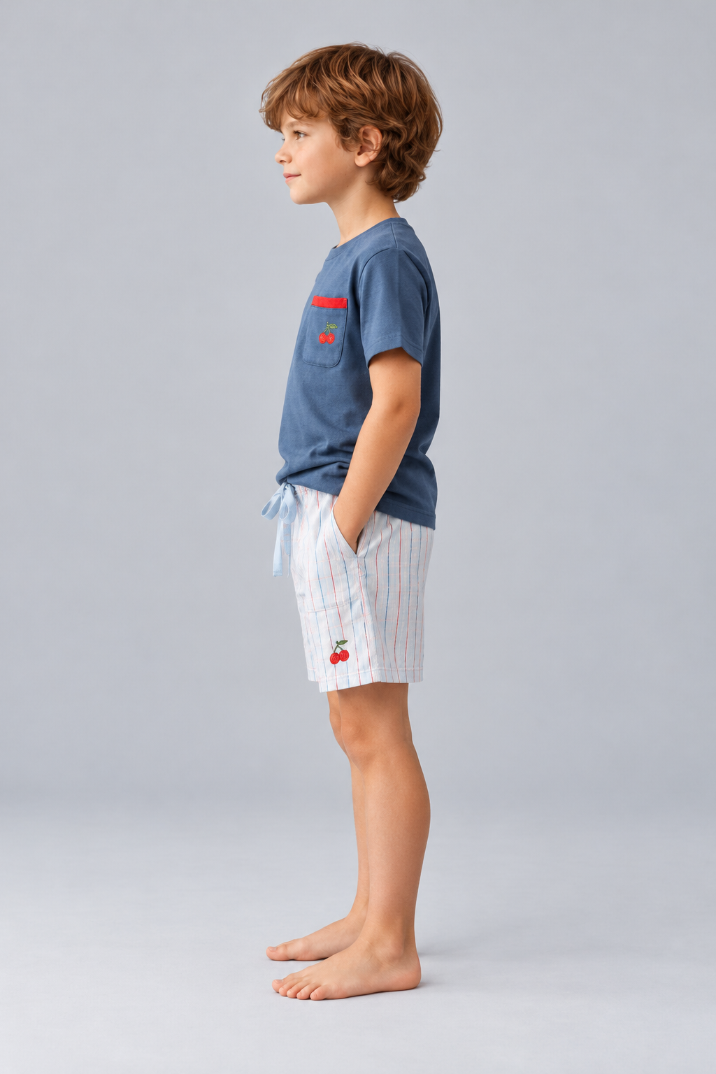 MEDITERRANEAN CHERRY BOYS SHORTS SET NAVY