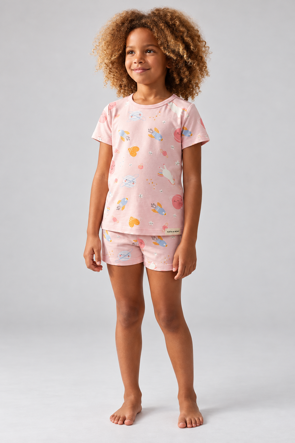UNICORN PACKAGED GIRL'S SHORTS SET PINK