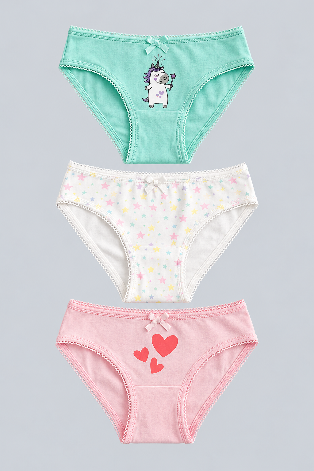 3PCK Patterned Girl's Boxed Slip MINT