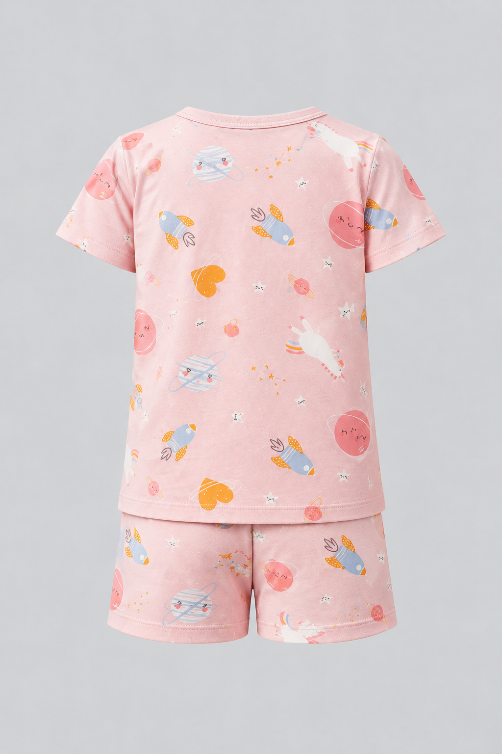UNICORN PACKAGED GIRL'S SHORTS SET PINK