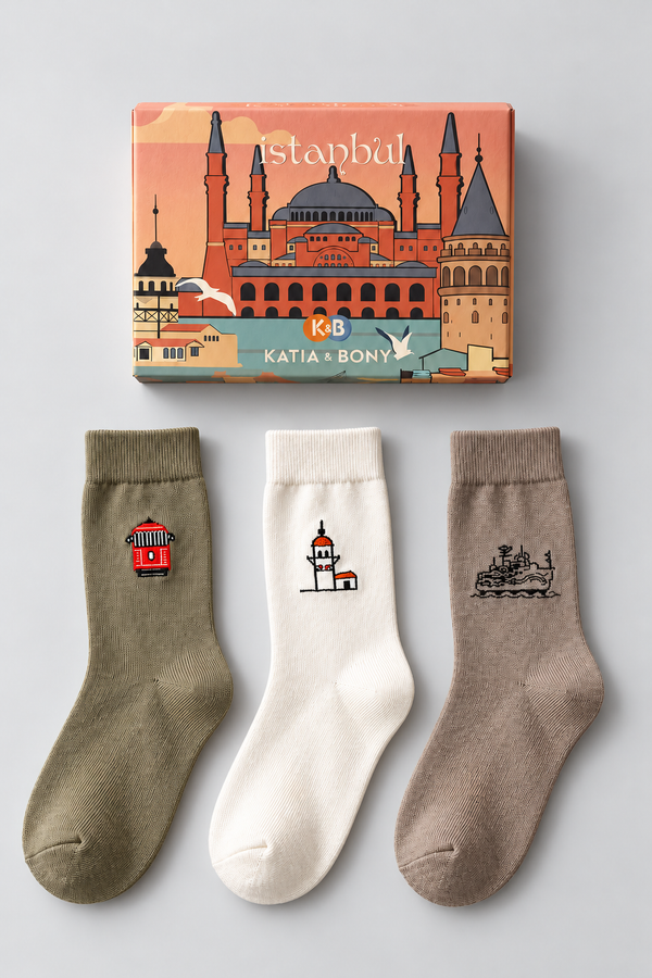 3PCK ISTANBUL TRAIN BOXED UNISEX SOCKET SOCKS MIX