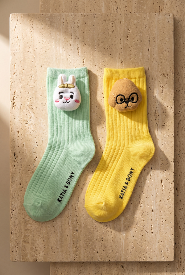 2PCK ANIMAL ACCESSORY CHILDREN'S SOCKS MIX